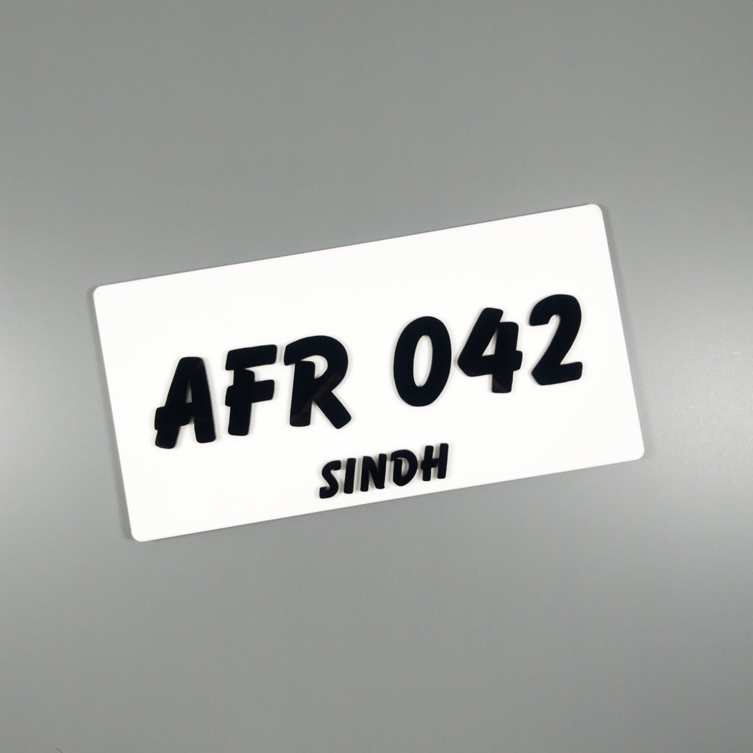 CUSTOM 3D CAR NUMBER PLATE #11
