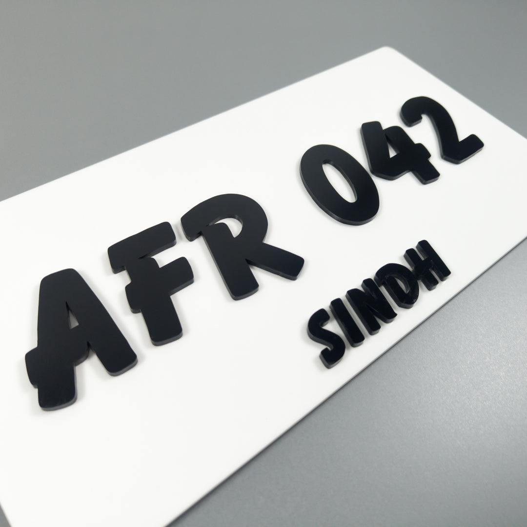CUSTOM 3D CAR NUMBER PLATE #11
