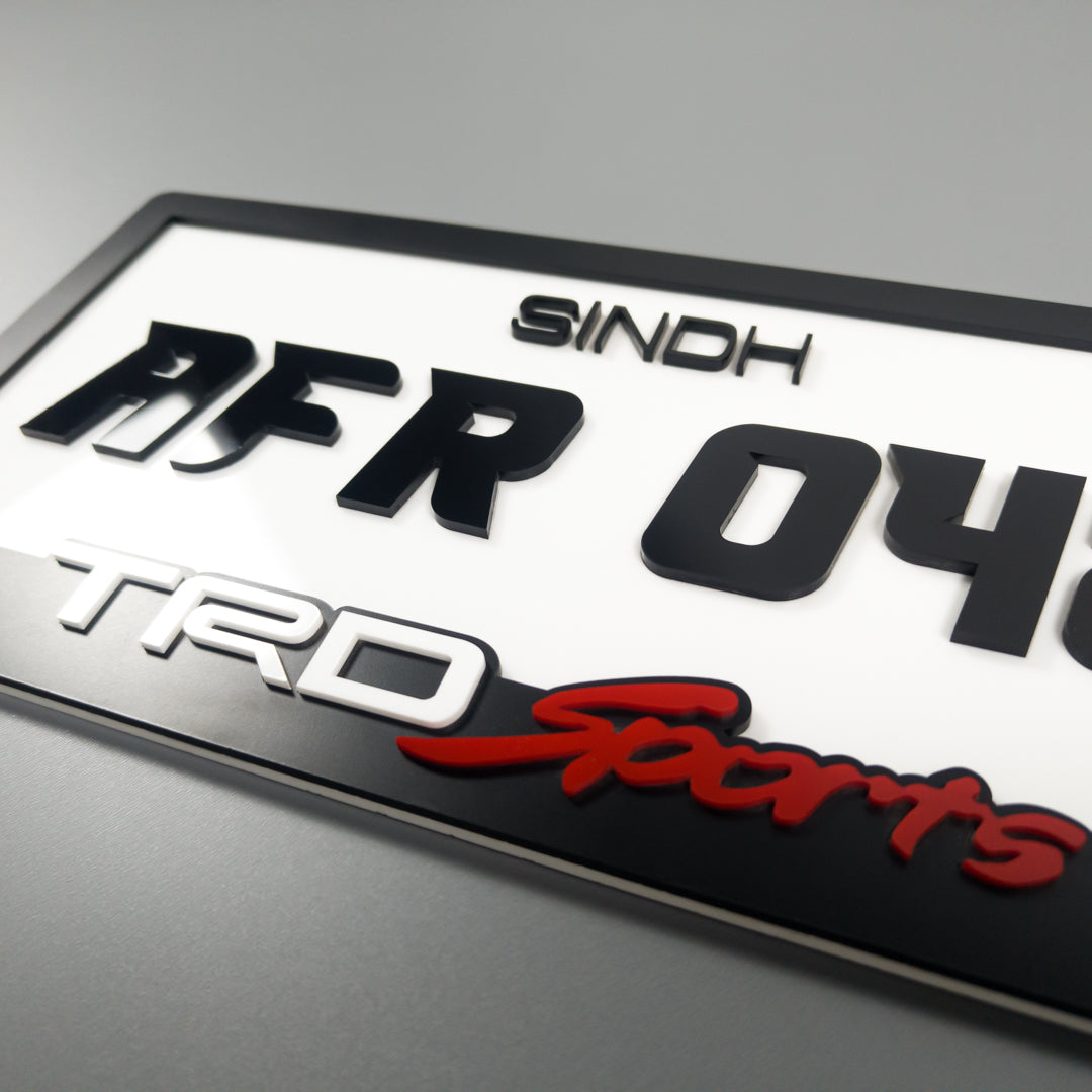 CUSTOM 3D CAR NUMBER PLATE #8
