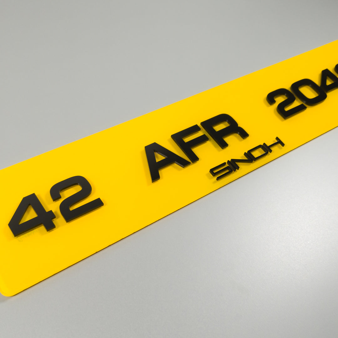 CUSTOM 3D CAR NUMBER PLATE #5