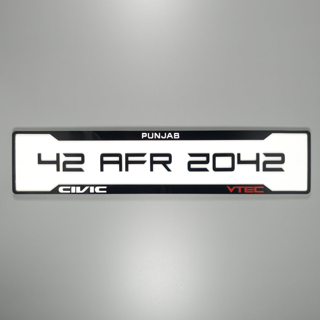CUSTOM 3D CAR NUMBER PLATE #3