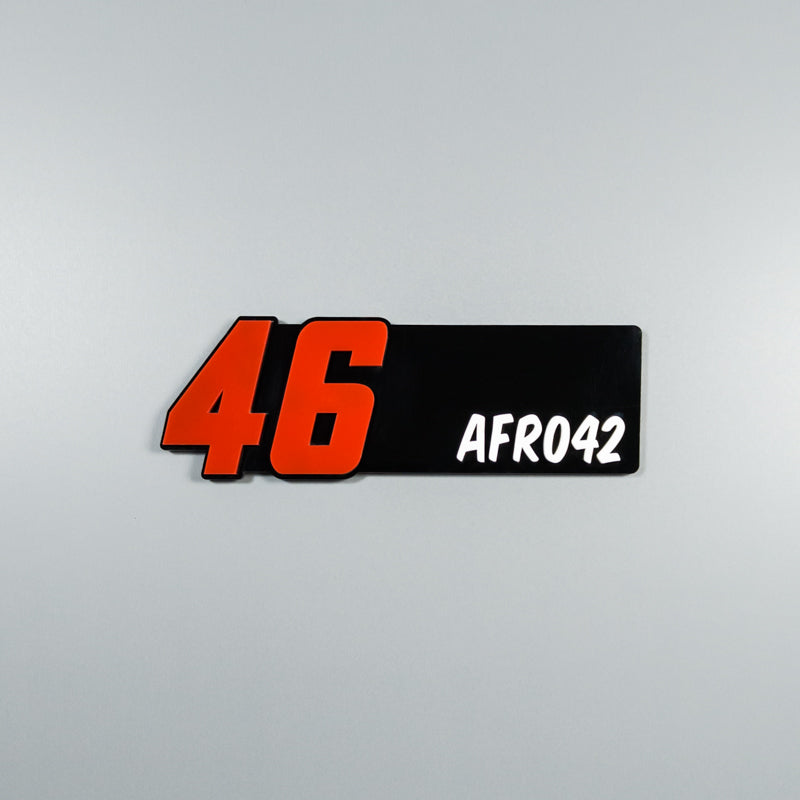 CUSTOM 3D BIKE NUMBER PLATE # 8