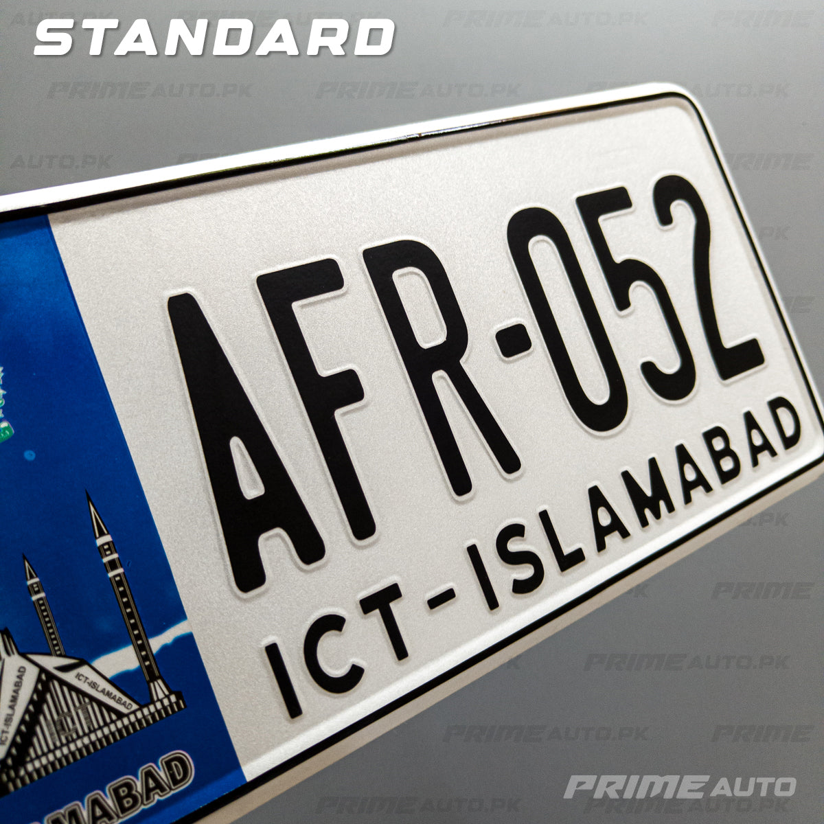 New Islamabad embossed car number plate standard