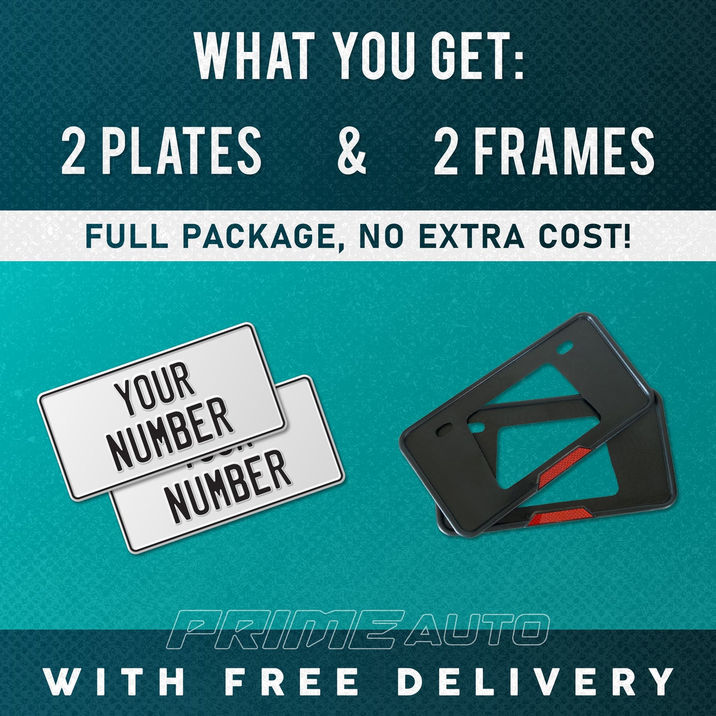 number plates with free frames