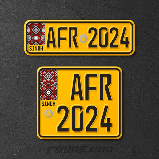 Sindh Bike Number Plate Yellow