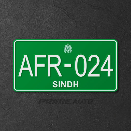 Sindh Green Car Number Plate