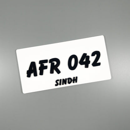 CUSTOM 3D CAR NUMBER PLATE #11