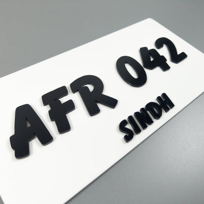 CUSTOM 3D CAR NUMBER PLATE #11