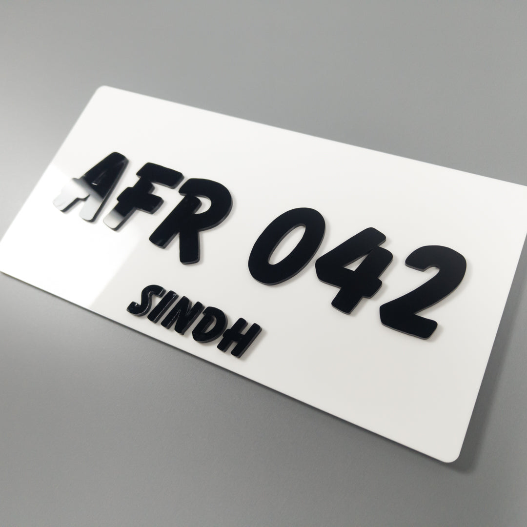 CUSTOM 3D CAR NUMBER PLATE #11