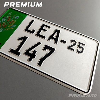Old Punjab embossed Number plate premium variant closeup