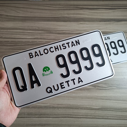 balochistan number plate embossed