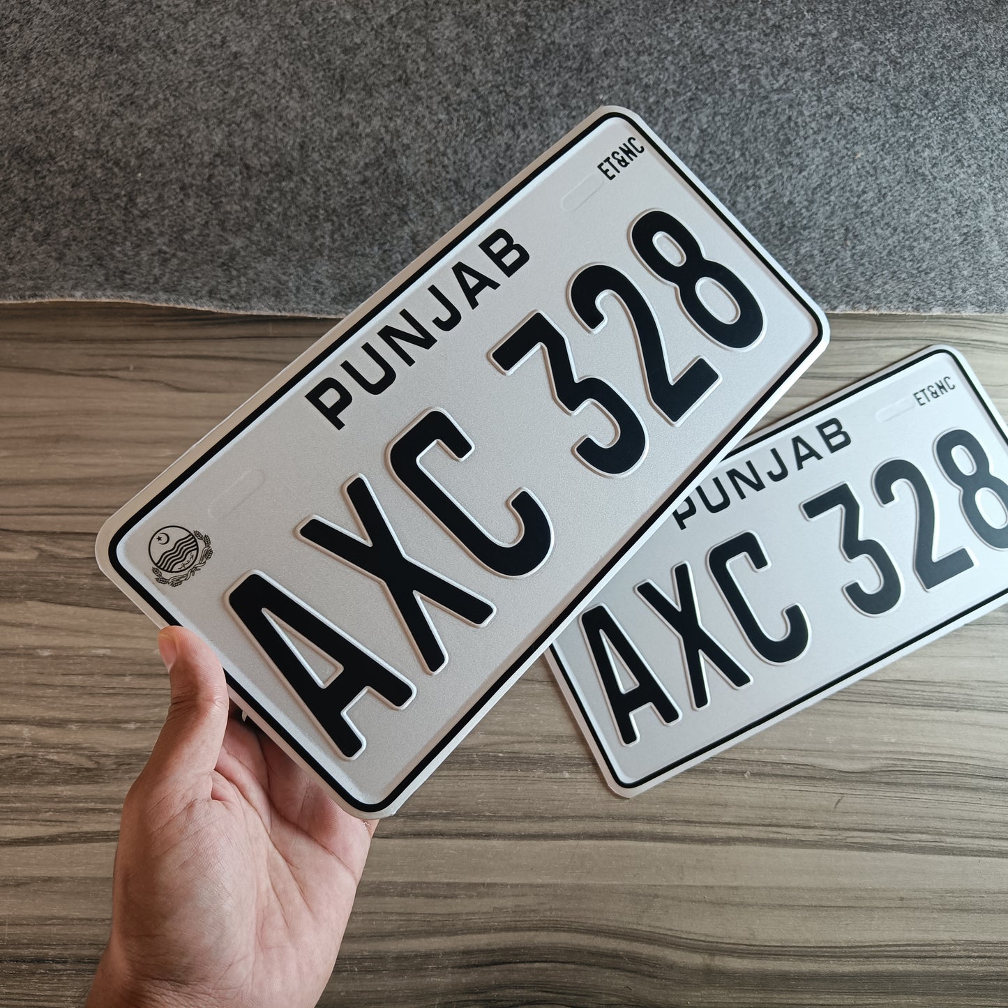 new punjab number plate embossed