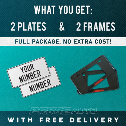 number plates with free frames