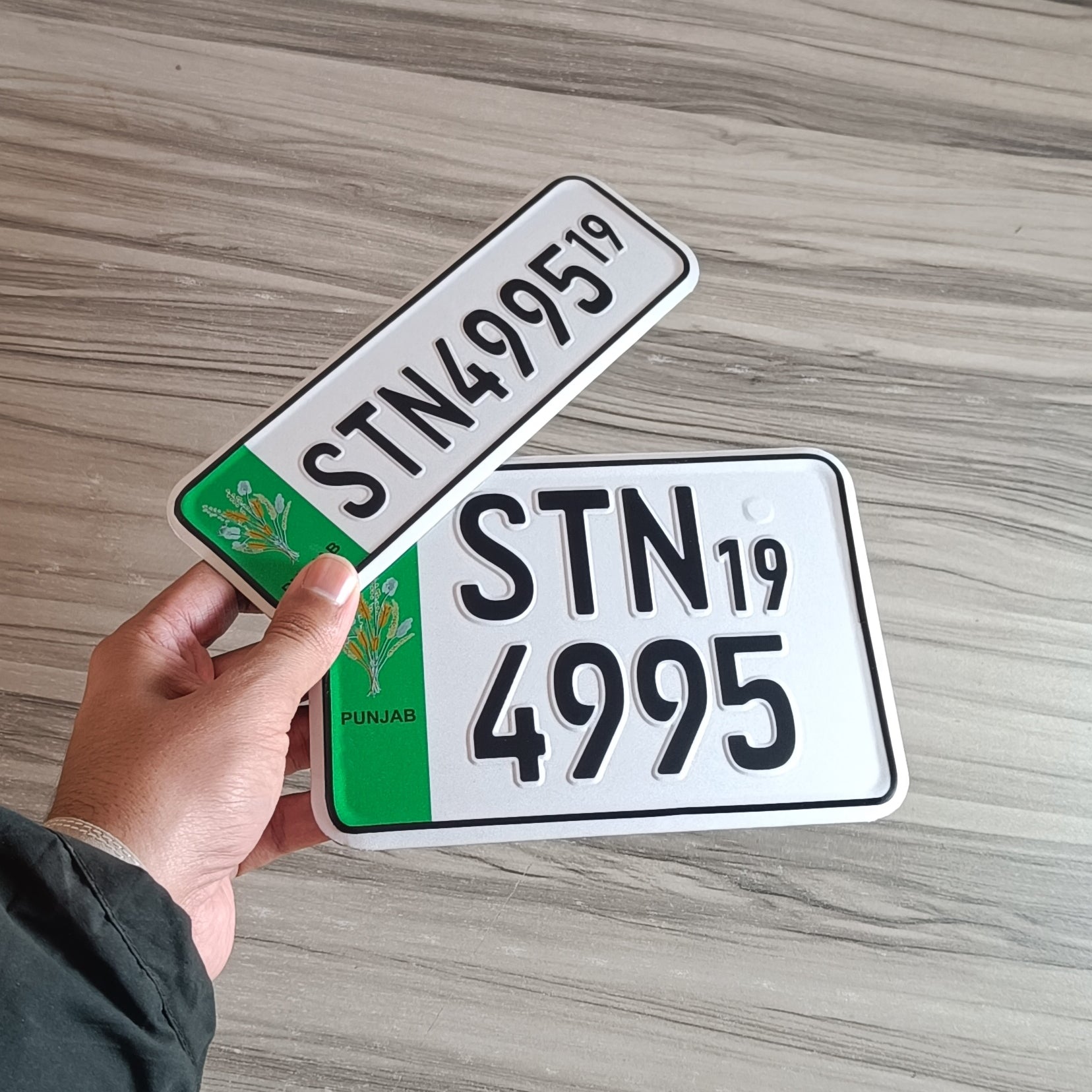 old punjab bike number plate embossed